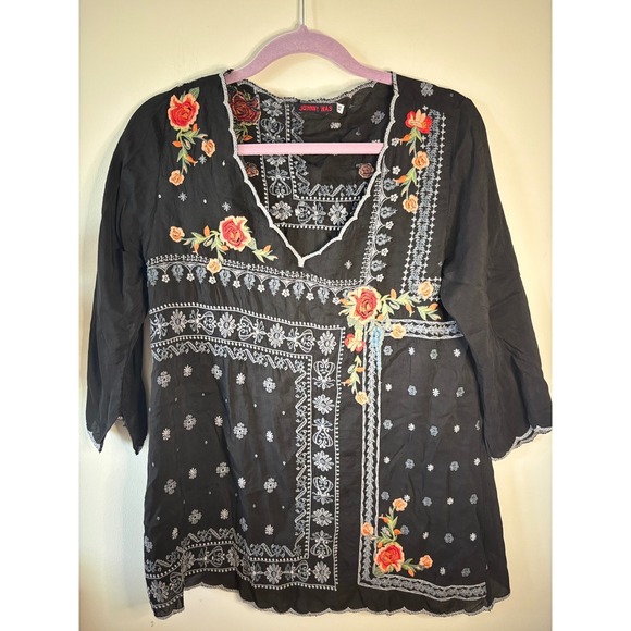 Johnny Was Bennett Floral Embroidered Tunic‎ Top Boho Womens size XS - Picture 6 of 6